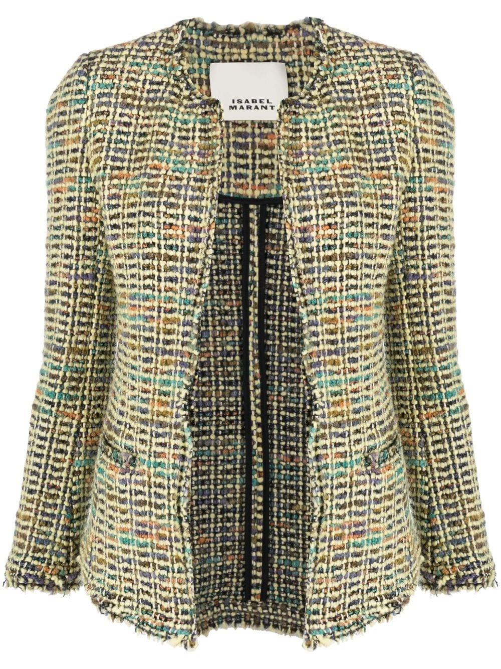 ISABEL MARANT frayed-hem tweed jacket - Yellow von ISABEL MARANT