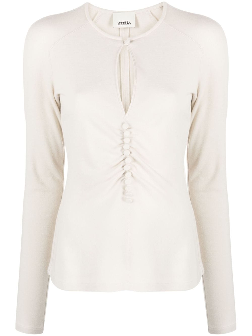 ISABEL MARANT keyhole-neck long-sleeve blouse - Neutrals von ISABEL MARANT