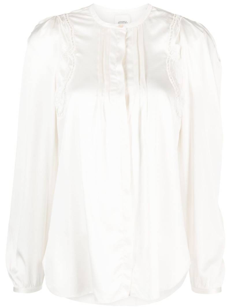 ISABEL MARANT lace-detail pleated blouse - Neutrals von ISABEL MARANT