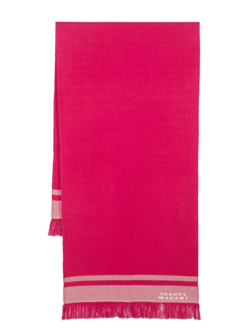 ISABEL MARANT logo-embroidered knit scarf - Pink von ISABEL MARANT