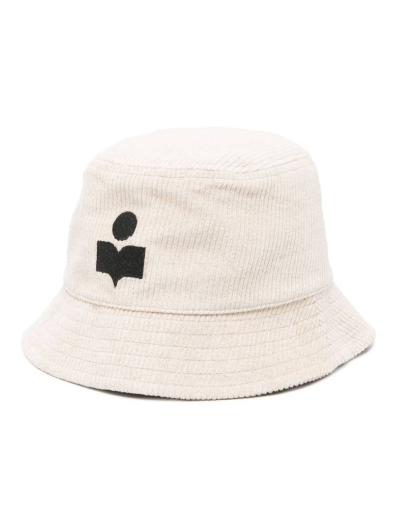 ISABEL MARANT logo-embroidered ribbed bucket hat - Neutrals von ISABEL MARANT