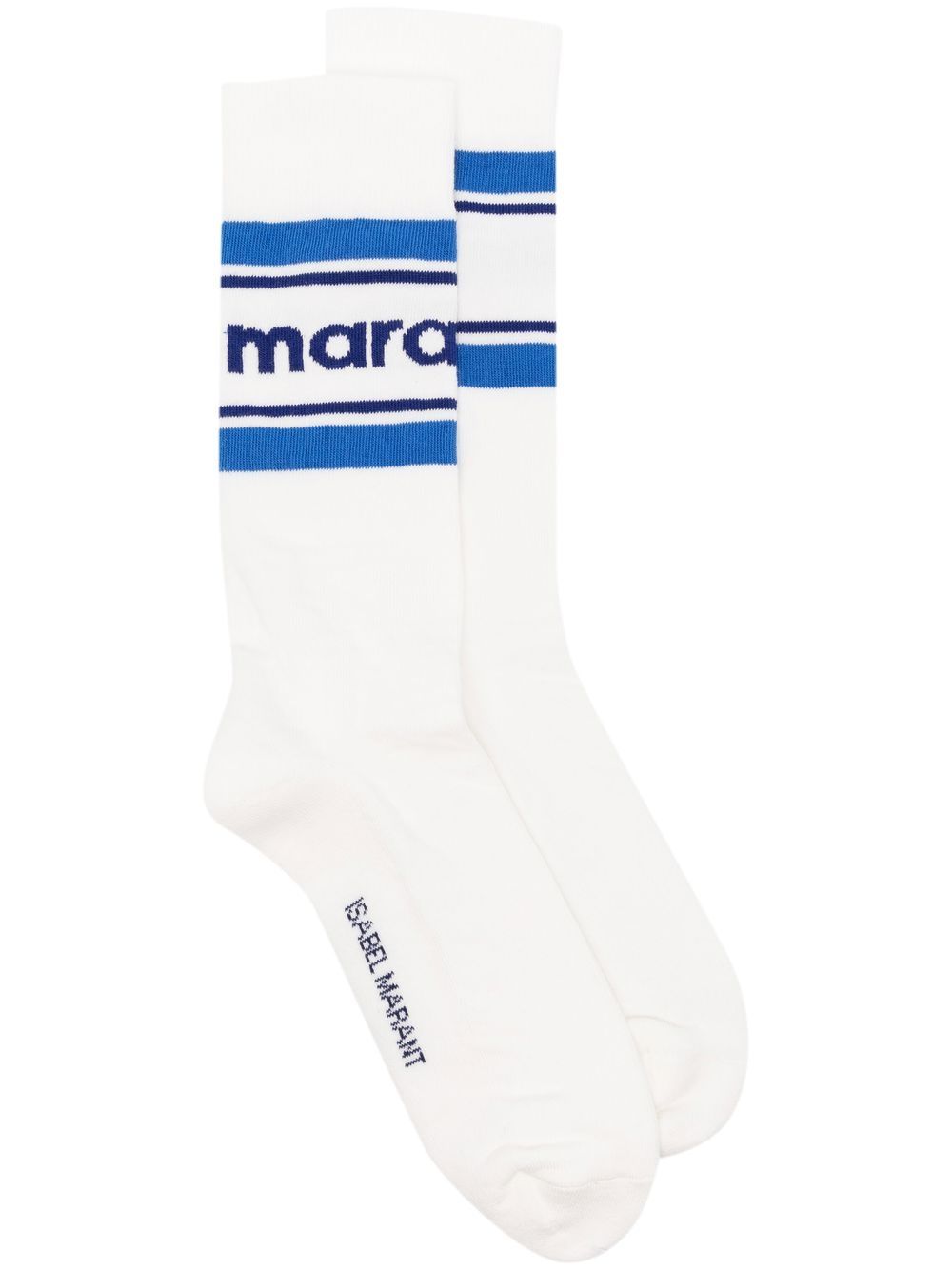 ISABEL MARANT Dona intarsia-knit logo socks - White von ISABEL MARANT