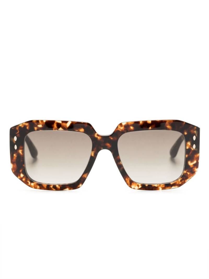 ISABEL MARANT logo-print square-frame sunglasses - Brown von ISABEL MARANT