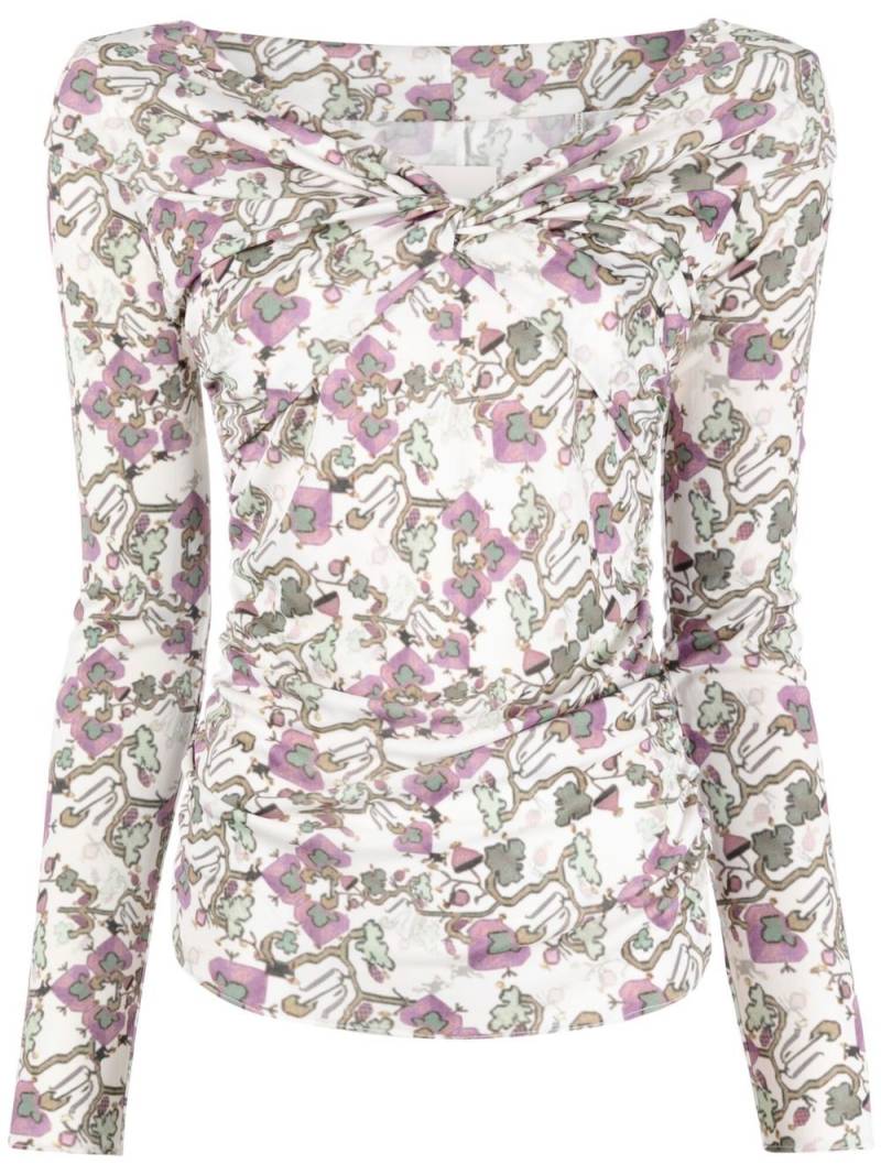 ISABEL MARANT off-shoulder floral-print top - White von ISABEL MARANT