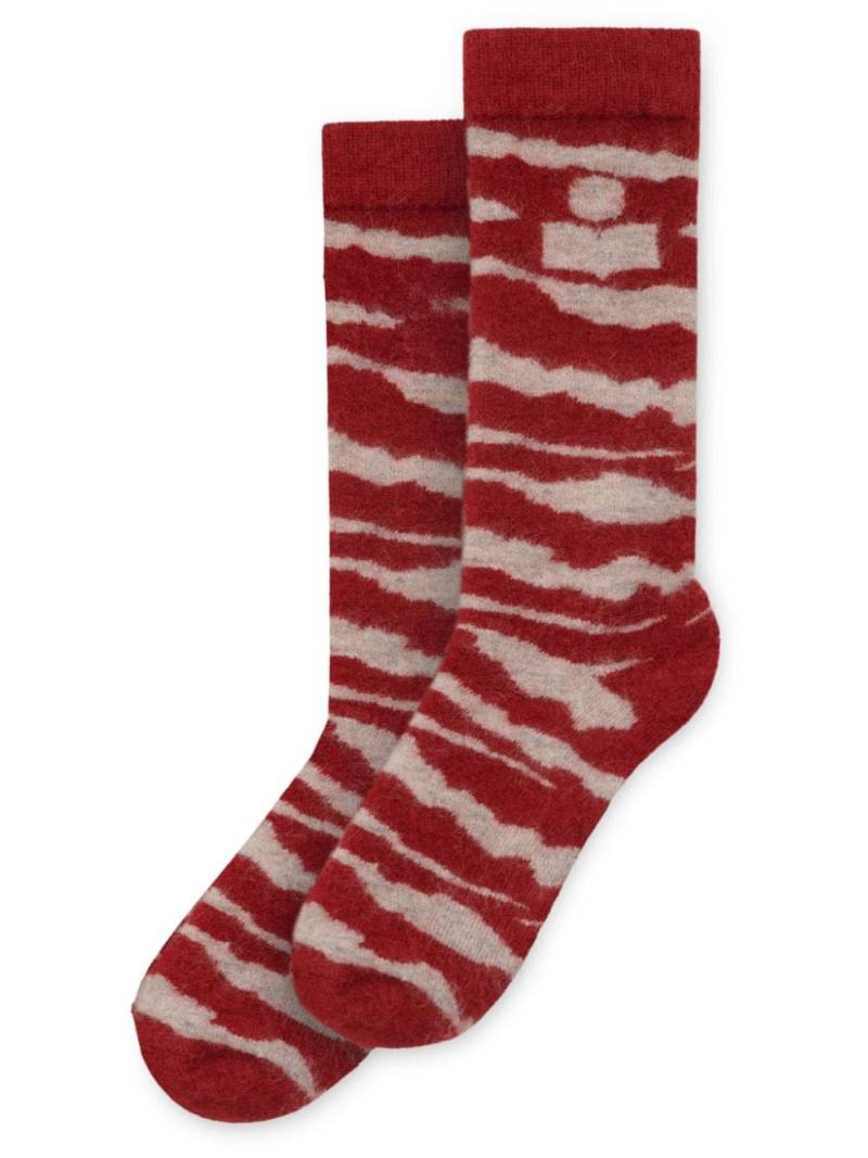 ISABEL MARANT patterned-jacquard socks - Red von ISABEL MARANT