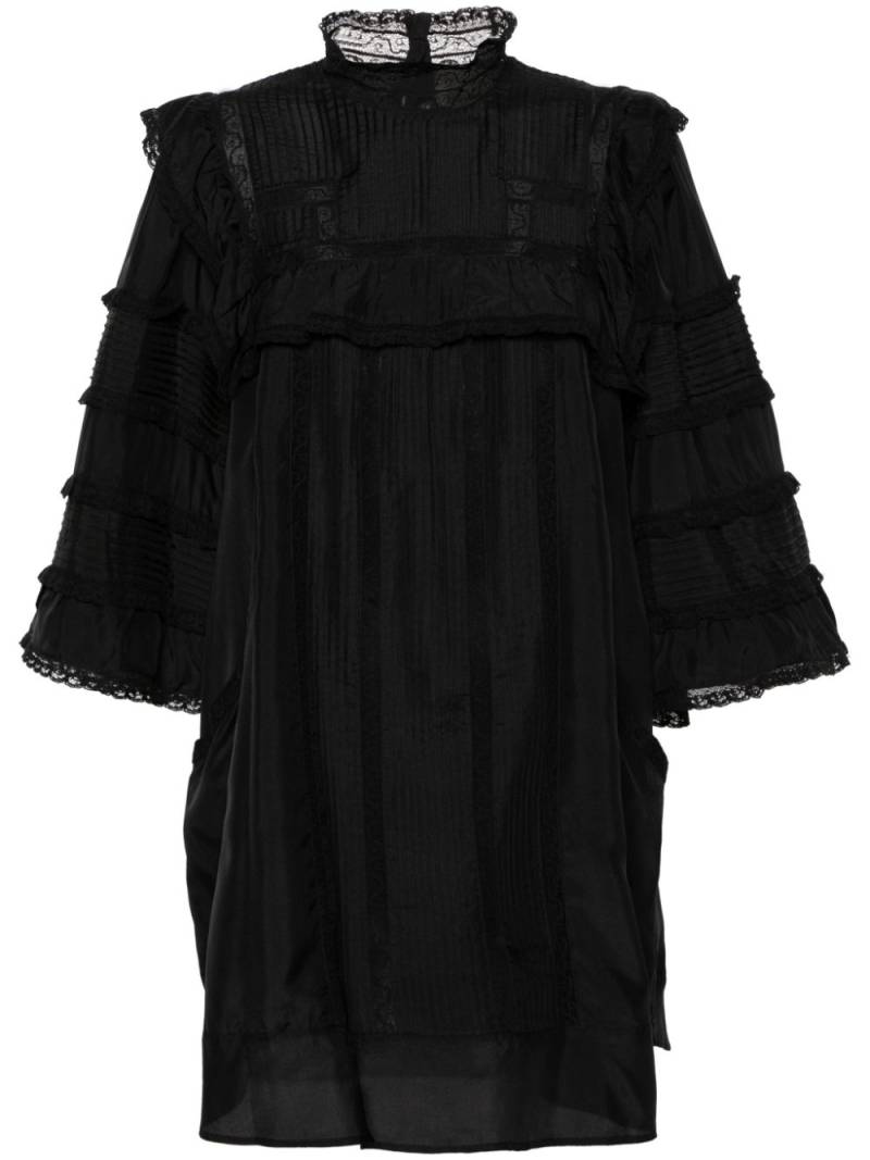 ISABEL MARANT Zakae pintuck silk dress - Black von ISABEL MARANT