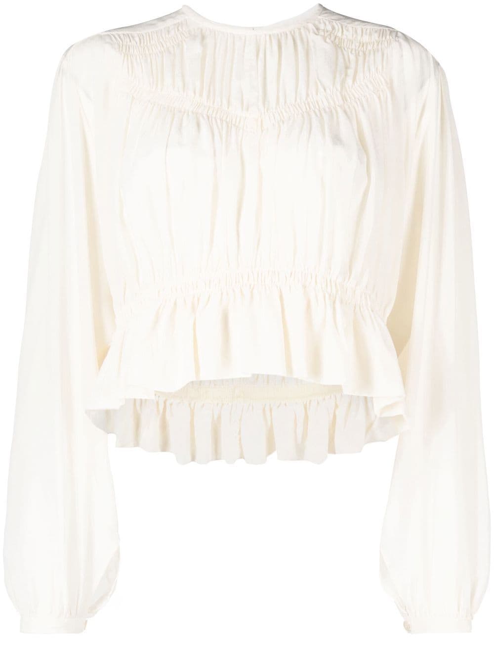 ISABEL MARANT pleated silk top - Neutrals von ISABEL MARANT