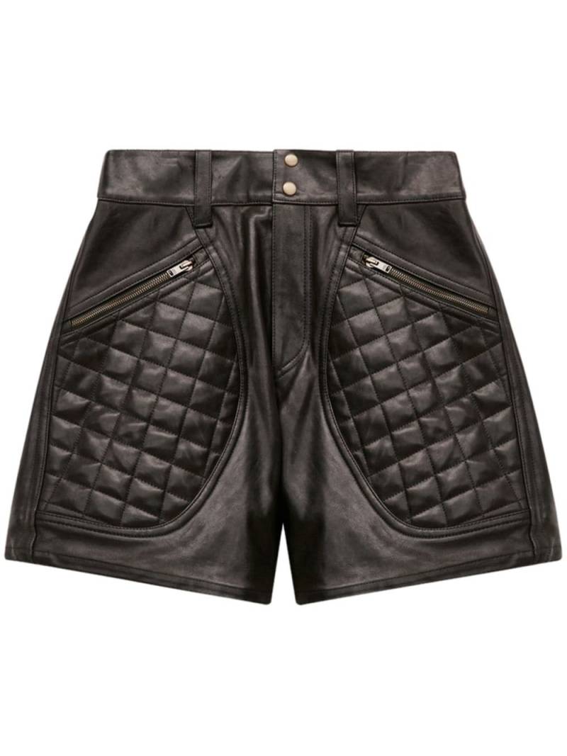 ISABEL MARANT quilted leather shorts - Black von ISABEL MARANT