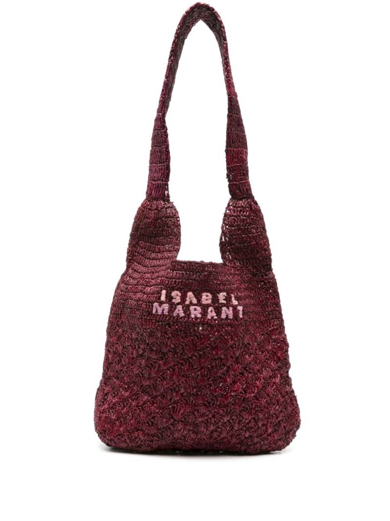 ISABEL MARANT small Praia raffia shoulder bag - Purple von ISABEL MARANT