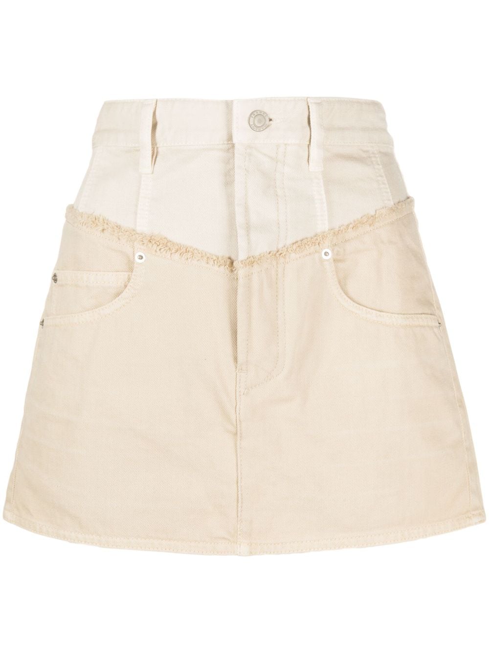 ISABEL MARANT two-tone panelled denim miniskirt - Neutrals von ISABEL MARANT