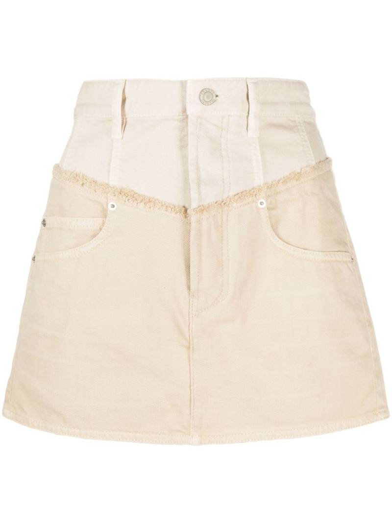 ISABEL MARANT two-tone panelled denim miniskirt - Neutrals von ISABEL MARANT