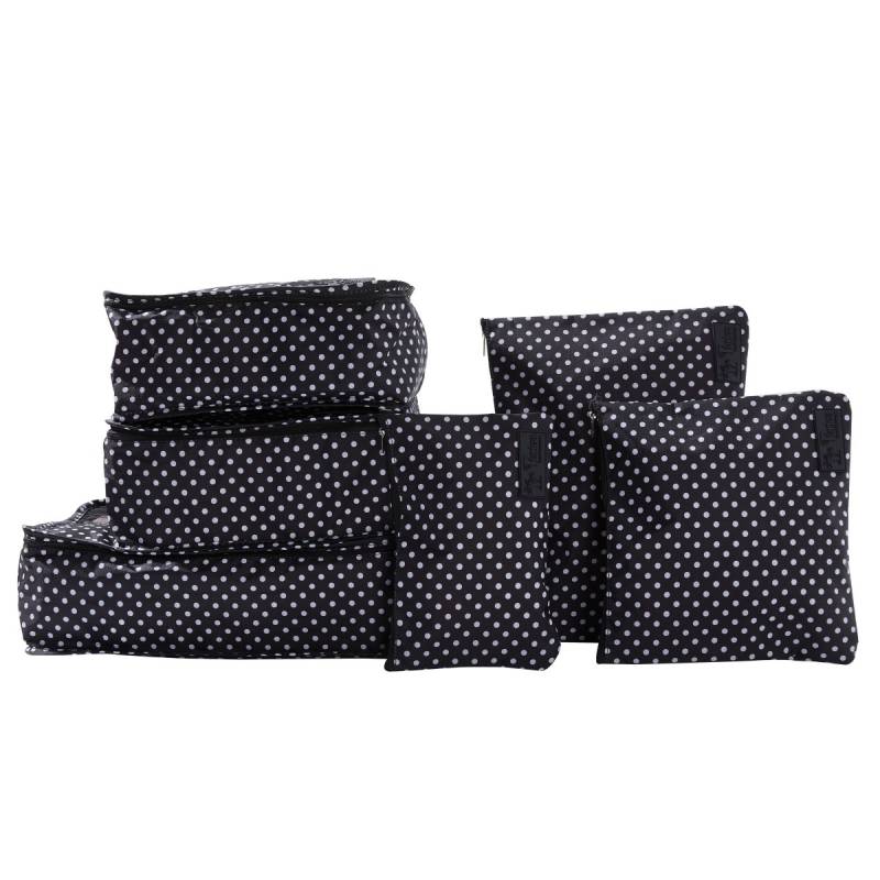 Lucy Travel Packing Cube Set Black with Polka Dots von ISDA