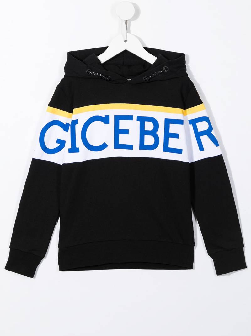 Iceberg Kids logo-printed hoodie - Black von Iceberg Kids