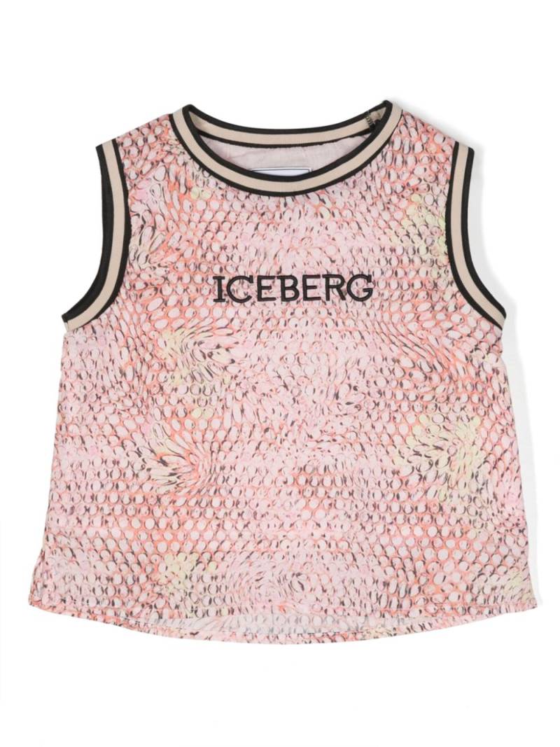 Iceberg Kids snakeskin-print cotton tank top - Pink von Iceberg Kids