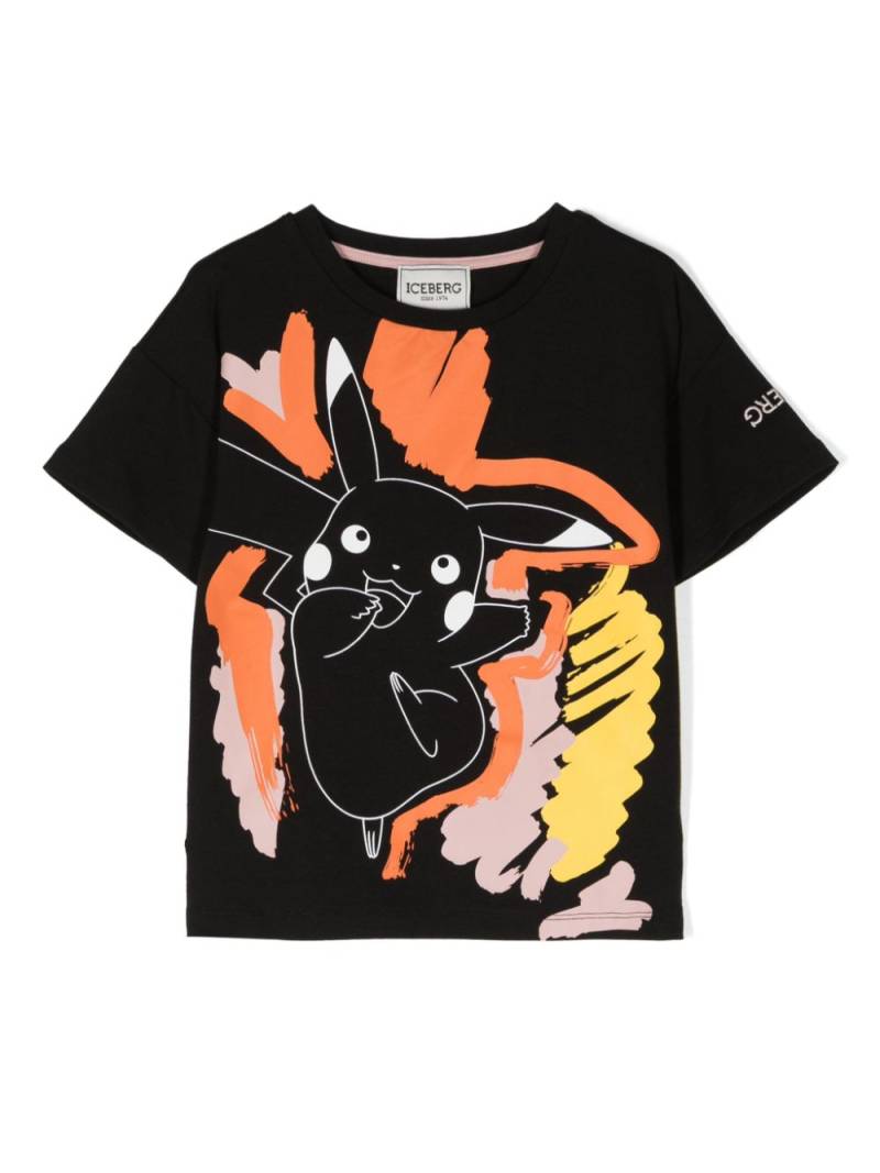 Iceberg Kids x Pokémon Pikachu-print T-shirt - Black von Iceberg Kids