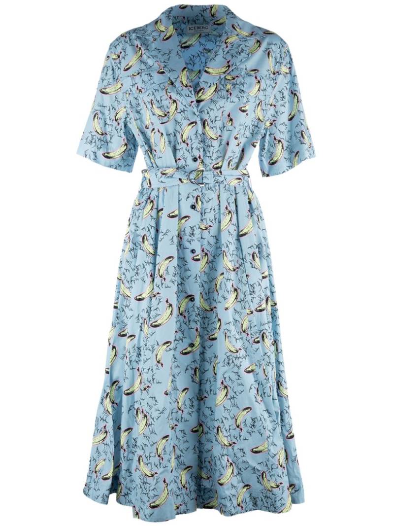 Iceberg banana-print dress - Blue von Iceberg