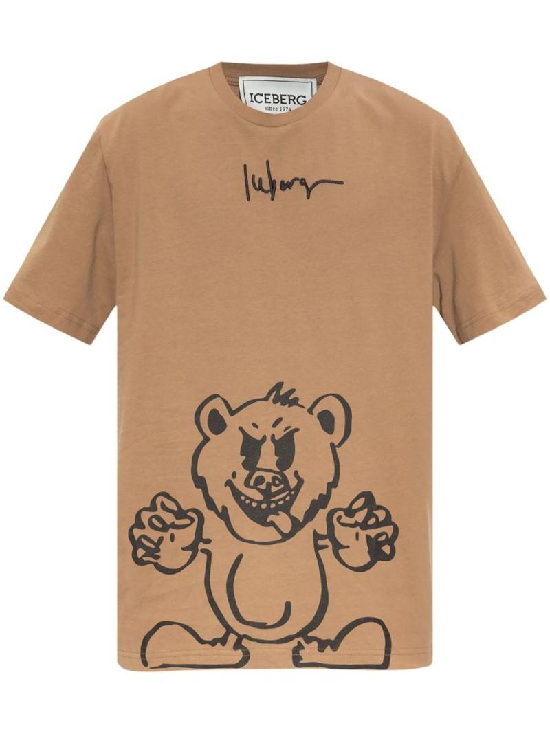 Iceberg bear print T-shirt - Neutrals von Iceberg