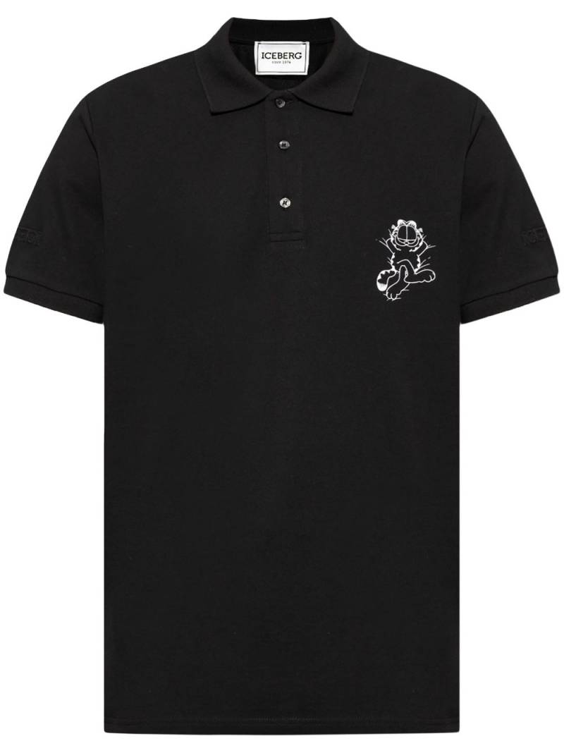 Iceberg cartoon-print polo shirt - Black von Iceberg