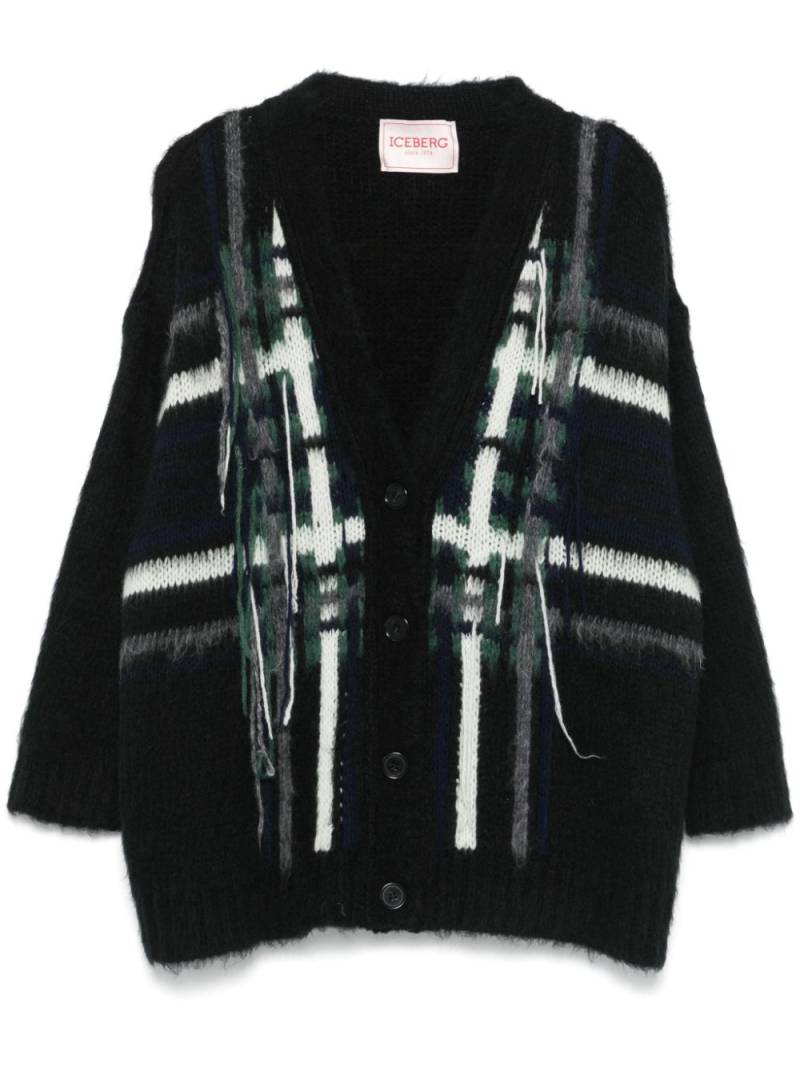 Iceberg check-pattern cardigan - Black von Iceberg