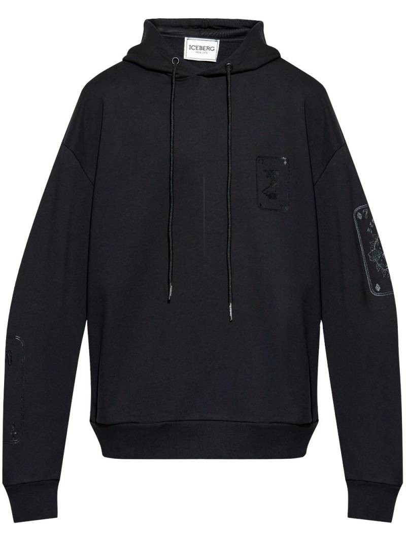 Iceberg graphic-print hoodie - Black von Iceberg