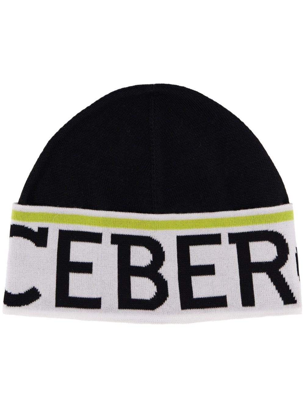 Iceberg logo-intarsia beanie - Black von Iceberg