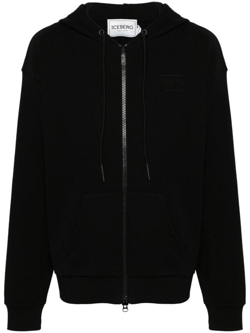 Iceberg logo-patch hoodie - Black von Iceberg