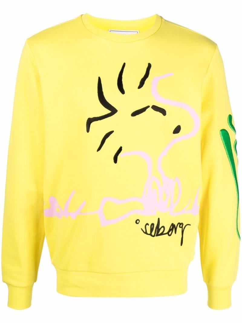 Iceberg logo-print cotton sweatshirt - Yellow von Iceberg