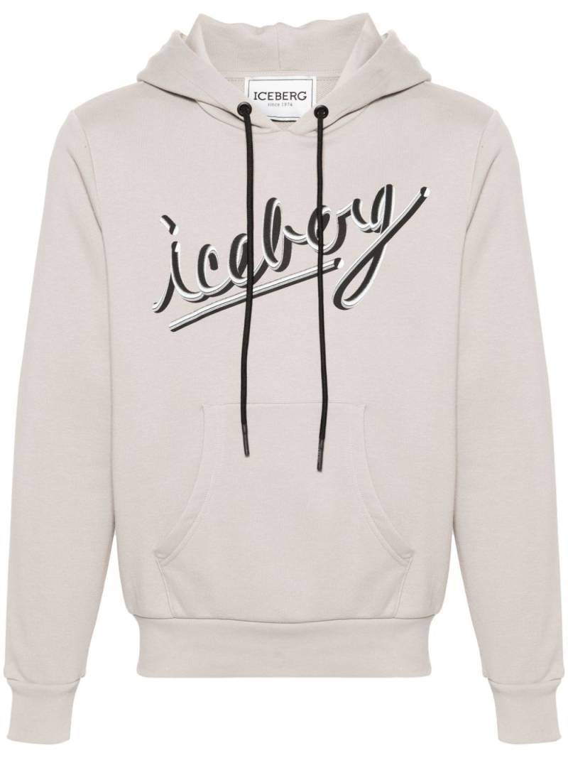 Iceberg logo-print hoodie - Grey von Iceberg