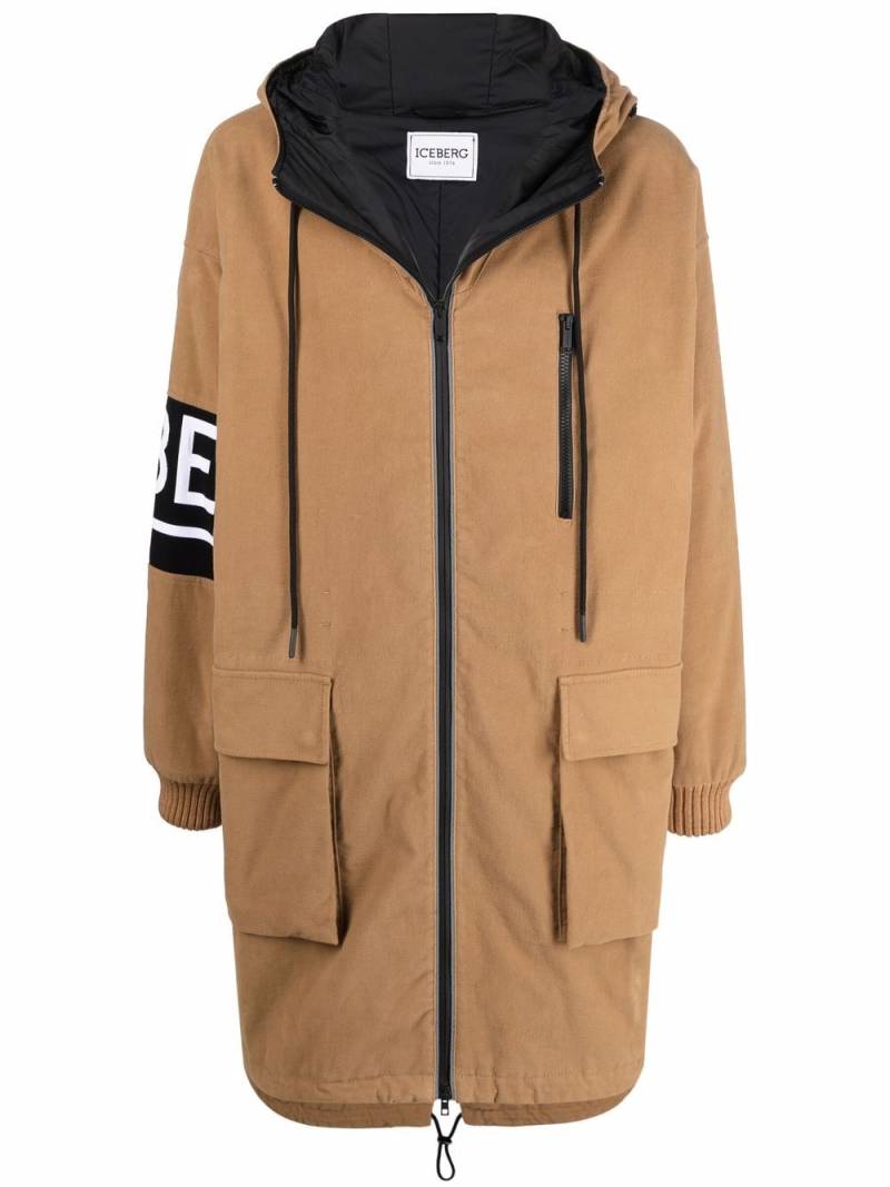 Iceberg logo print parka - Neutrals von Iceberg