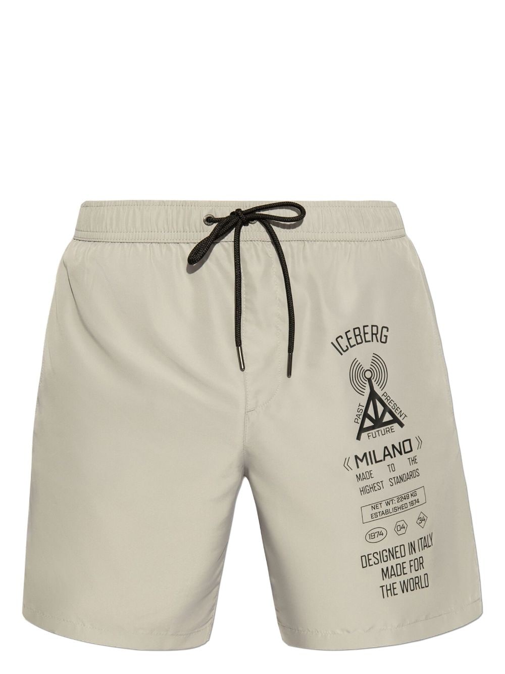 Iceberg logo-print swim shorts - Grey von Iceberg