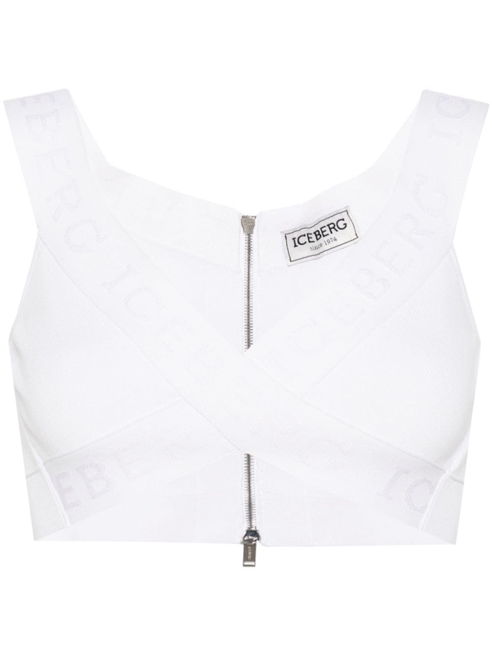 Iceberg ribbed-knit crop top - White von Iceberg