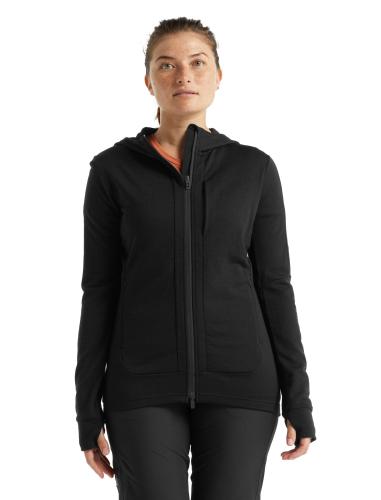 Einzelstück Icebreaker Women Quantum III LS Zip Hoodie - black (Grösse: XS) von Icebreaker