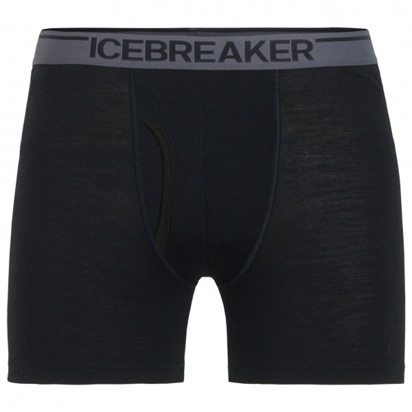 Icebreaker - Anatomica Boxers with Fly - Merinounterwäsche Gr L schwarz von Icebreaker