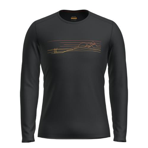 Icebreaker Men 200 Oasis LS Crewe Ski Stripes - black (Grösse: XXL) von Icebreaker