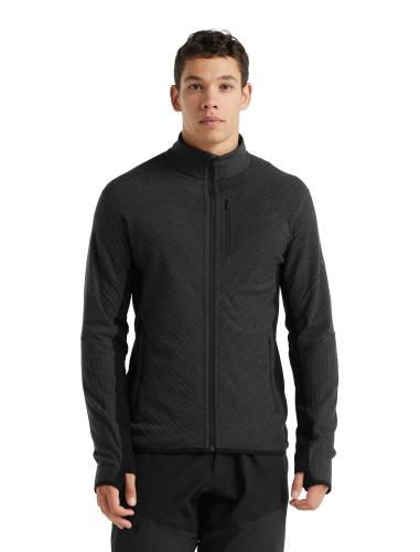 Icebreaker Men Descender LS Zip - jet hthr/black (Grösse: L) von Icebreaker