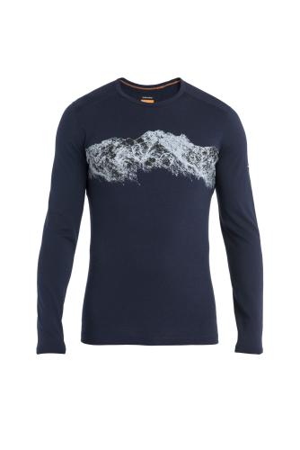 Icebreaker Men Merino 200 Oasis LS Crewe Remarkables - midnight navy (Grösse: L) von Icebreaker