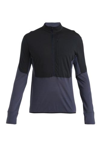 Icebreaker Men Merino 200 Realfleece Descender LS Half Zip - black (Grösse: L) von Icebreaker