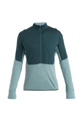 Icebreaker Men Merino 200 Realfleece Descender LS Half Zip - fathom grn (Grösse: L) von Icebreaker