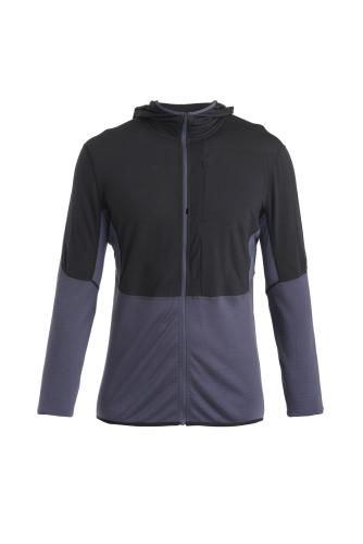 Icebreaker Men Merino 200 Realfleece Descender LS Zip Hoodie - black (Grösse: L) von Icebreaker