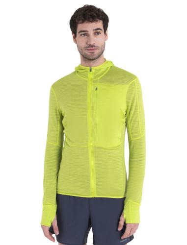 Icebreaker Men Merino 200 Realfleece Descender LS Zip Hoodie - hyper (Grösse: L) von Icebreaker