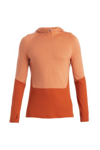 Icebreaker Men Merino 200 Sonebula LS Half Zip Hood - molten (Grösse: M) von Icebreaker