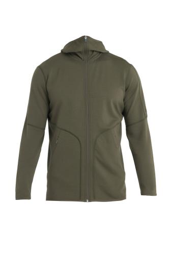 Icebreaker Men Merino 560 Realfleece Elemental II LS Zip Hood - loden (Grösse: S) von Icebreaker