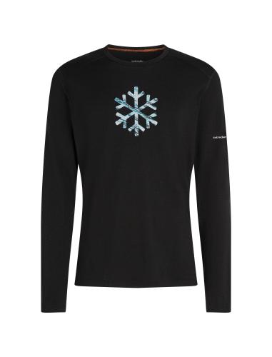 Icebreaker Men Merino Mer 200 Oasis LS Crewe POW - black (Grösse: L) von Icebreaker