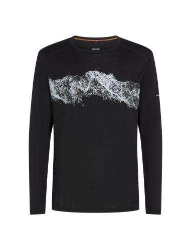 Icebreaker Men Merino Mer 200 Oasis LS Crewe Remarkables - black (Grösse: M) von Icebreaker