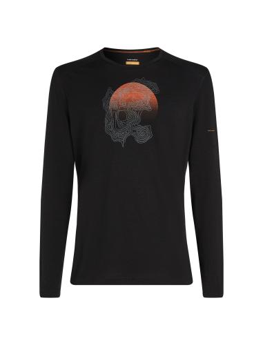 Icebreaker Men Merino Mer 200 Oasis LS Crewe Ruapehu Round - black (Grösse: M) von Icebreaker