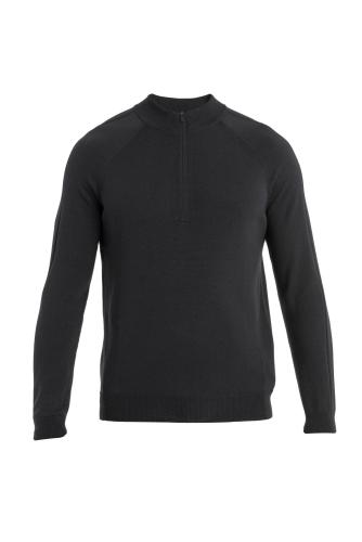 Icebreaker Men MerinoFine Luxe LS Half Zip Sweater - black (Grösse: M) von Icebreaker