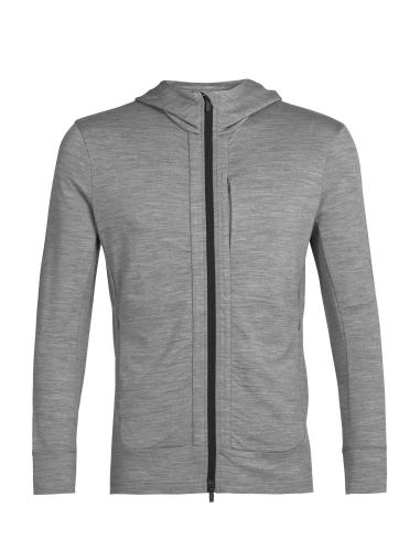 Icebreaker Men Quantum III LS Zip Hoodie - metro hthr/black (Grösse: XL) von Icebreaker