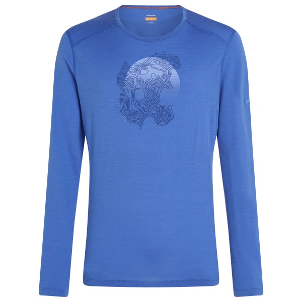 Icebreaker - Merino 200 Oasis L/S Crewe Ruapehu Round - Merinounterwäsche Gr XL blau von Icebreaker