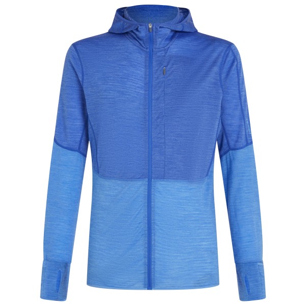 Icebreaker - Merino 200 Realfleece Descender L/S Zip Hoodie - Fleecepullover Gr L blau von Icebreaker