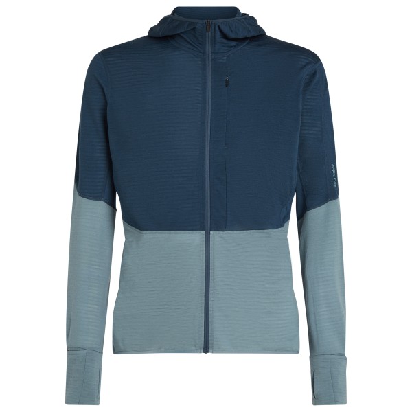 Icebreaker - Merino 200 Realfleece Descender L/S Zip Hoodie - Fleecepullover Gr L blau von Icebreaker